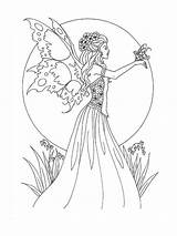 Fairy Coloring Pages Adults Adult Printable Print Color Colouring Draw Only sketch template