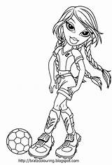 Coloring Pages Bratz Girls Soccer Football Ball Kids Printable Cool Clipart Playing Cheerleading Cartoons Cartoon Drawing Manners Ronaldo Jade Brats sketch template