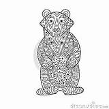 Stress Baikal Zentangle Anti Bear Coloring Adult Vector Illustration Doodle Monochrome Therapy Style sketch template