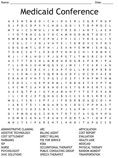 medicaid conference word search wordmint