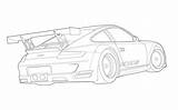 Porsche Gt3 911 Drawing Line Rsr sketch template