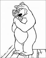 Masha Mascha Bear Coloring Pages Print Beer Color Cartoon Episodes Template Coloring2print sketch template
