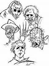 Ausmalen Horreur Sketchite Voorhees Trippy Páginas Colorier Adultes Pintar Freddy Frankenstein Adultos Krueger Erwachsene Leatherface Malvorlagencr sketch template