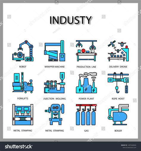 industry machine icon isolated  white stok vektoer telifsiz