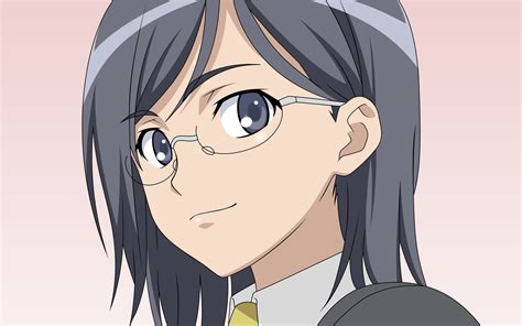 wallpaper face illustration long hair anime brunette glasses