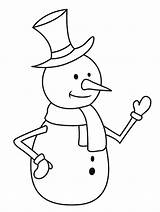 Snowman Waving Coloring sketch template