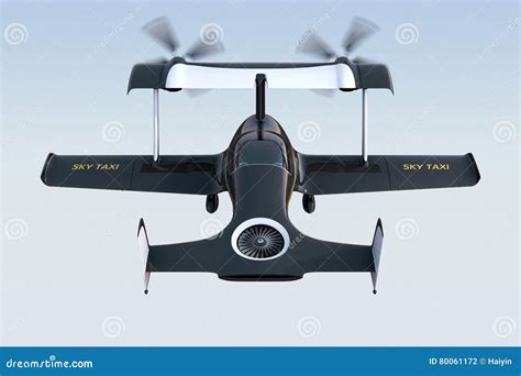 rear view  autonomous flying drone taxi concept stock illustration illustration  logistics