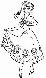 Anna Frozen Coloring Pages Coloringbay sketch template