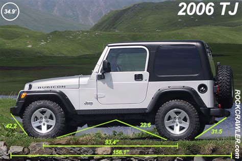 rockcrawlercom jeep wrangler dimensions