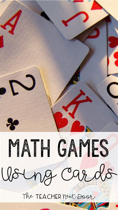 math games  playing cards upper elementary snapshots