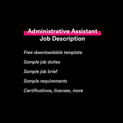 professional administrative assistant job description  algrimco