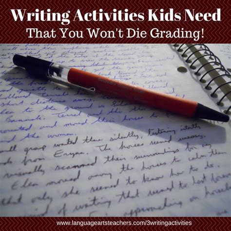 writing activities kids  easy  grade language arts teachers