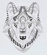 Zentangle Wolf Animals Van Efie Kwok Ben Coloring Kleurplaten Dieren Hayvan Pages Zentangles Patterns Doodles Zen Goes Wolves Tattoo Animal sketch template