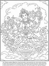 Coloring Pages Goddess Book Printable Dover Color Coloriage Publications Compassion Long Para Tara Tibetan Goddesses Mystery Number Green Personality Dual sketch template