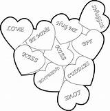 Coloring Heart Valentine Hearts Pages Candy Conversation Candies Valentines Printable Kids Drawing Getcolorings Colouring Getdrawings sketch template