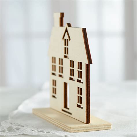 unfinished wood colonial house cutout  stand  wood cutouts