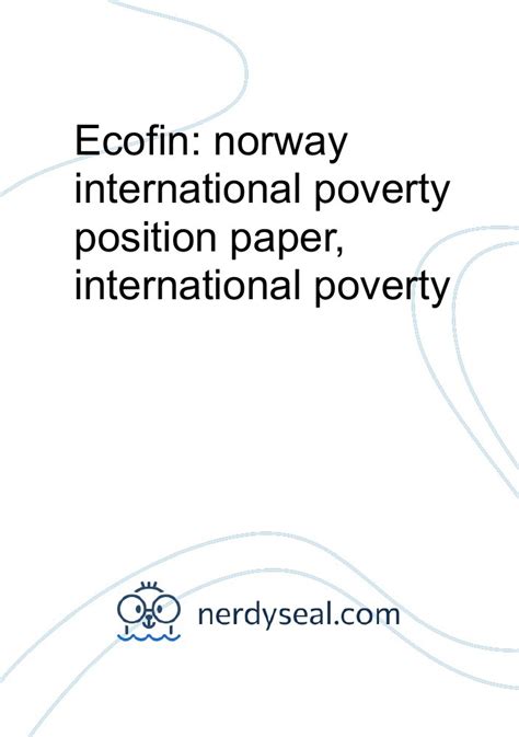 ecofin norway international poverty position paper international