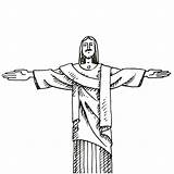 Statue Christ Redeemer Drawing Brazil Rio Draw Janeiro Pic Drawings Architecture Getdrawings Do sketch template