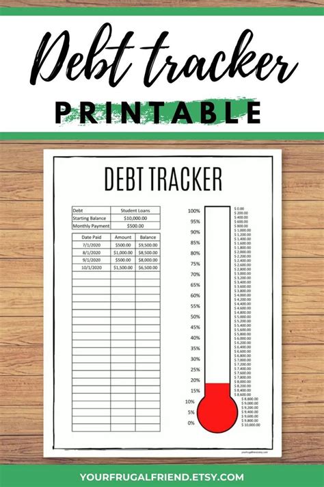 debt payoff tracker printable
