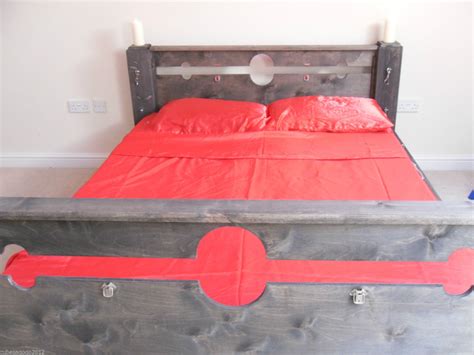 black sex bondage fetish chunky solid bed frame