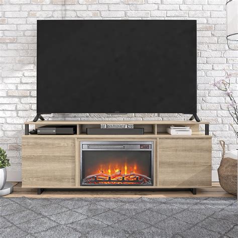 ameriwood home carson fireplace tv stand  tvs    golden oak