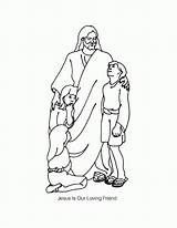 Jesus Coloring Children Pages Loves Little Everyone Kids Childrens Following Color Printable Friend God Father Drawing Child Coloringhome Lds Heavenly sketch template