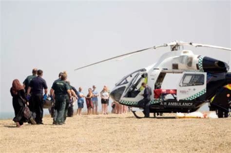 uk beach rescue kent girl swept out to sea as emergency