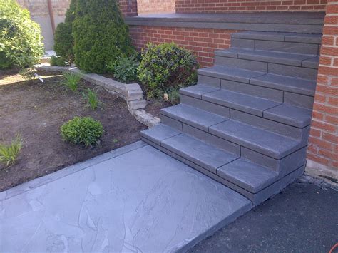 stamped concrete steps porch walkway concrete resurface building blocks construction