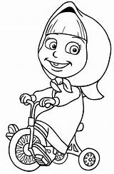 Coloring Tricycle Masha Getcolorings sketch template