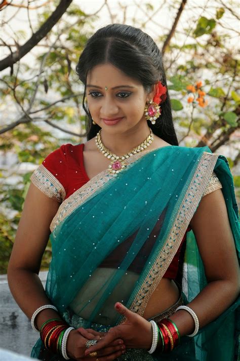 cap actress sandeepthi hot navel stills in sexy half saree