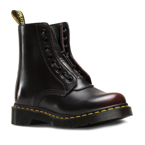 dr martens  pascal removable front zip  eyelet boots cherry red womens  scorpio