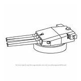 Turret Gun Drawing Draw Guns Tutorials Drawingtutorials101 Step sketch template