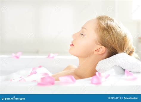 Girl Relaxing In Bathtub Stock Image 29161513