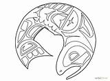 Haida Wikihow Salmon Indigenous Aboriginal Northwest Whale Inuit sketch template