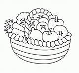 Basket Coloring Vegetable Fruit Drawing Fruits Pages Vegetables Sketch Clipart Food Printable Healthy Kids Popular Coloringhome Getdrawings Paintingvalley Comments sketch template