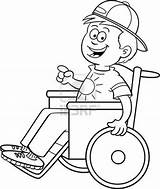 Wheelchair Boy Clipart Cartoon Coloring People 123rf sketch template