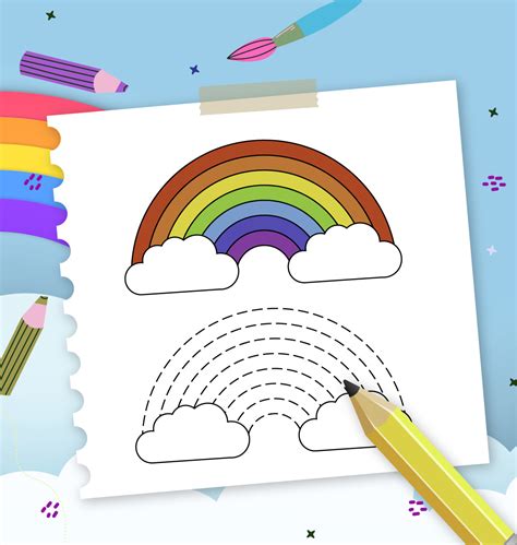 rainbow drawing  creative journey  children