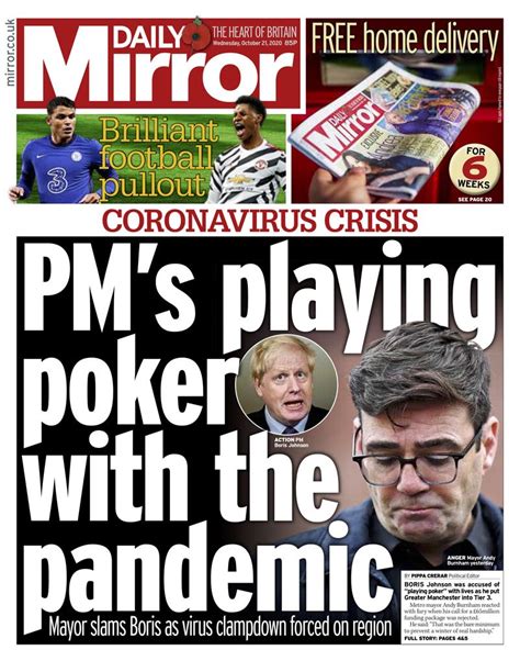 daily mirror front page st  october  tomorrows papers today