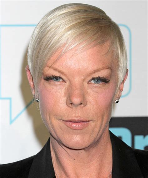 Tabatha Coffey Short Straight Light Platinum Blonde Hairstyle