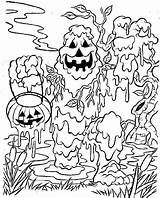 Coloring Halloween Pages Scary Printable Spooky Drawing Scene Very Coloriage Teens Occasions Holidays Color Special Monster Kids Clipart Detailed Getcolorings sketch template