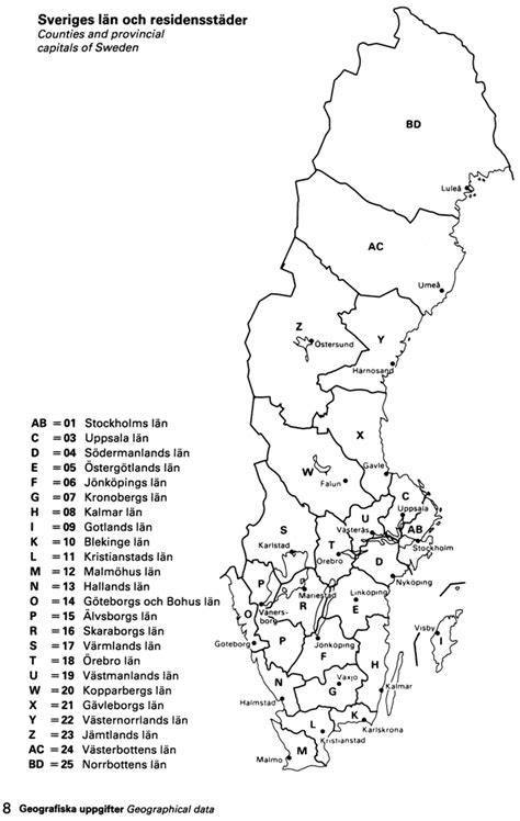map of sweden including the counties län and their provincial