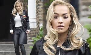 Rita Ora Wears Very Snug Leather Trousers As She Steps Out