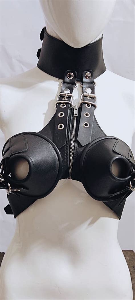bondage leather bra breast harness fetish leather bikini etsy