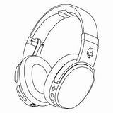 Drawing Bluetooth Wireless Skullcandy Headphone Headphones Crusher Getdrawings Drawings Ear Mic Over sketch template