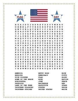 exciting flag day word search double puzzle   great