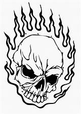 Skull Coloring Pages Skulls Cool Printable Fire Flaming Skeleton Drawing Head Print Roses Sugar Evil Ausmalbilder Flames Calavera Mask Totenkopf sketch template