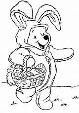 Coloring Easter Pooh Winnie Pages Disney Printable sketch template