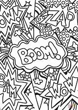 Coloring Pages Boom Zap Wow Pop Pow Kids Comic Printable Adults Book Geeksvgs Culture Doodle Drawing Superhero Categories sketch template