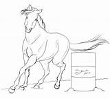 Colouring Drawings Rodeo Barrels Voltigieren Around Sketchite Cowgirl sketch template