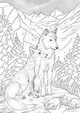 Wolf Fox Coloring Pages Favoreads Mandala Mountain Adult Printable Choose Board Nature Colouring çizmek Adults sketch template